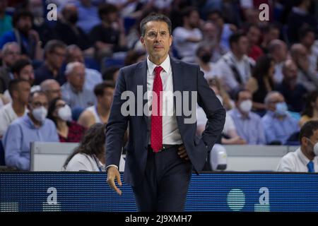 Madrid, Spagna. 25th maggio 2022. Durante la vittoria del Real Madrid su Baxi Manresa (93 - 76) in Liga Endesa Playoff 2022 round 1 gioco 1 celebrato a Madrid (Spagna) al Wizink Centre. Maggio 25th 2022 (Foto di Juan Carlos García Mate/Pacific Press) credito: Pacific Press Media Production Corp./Alamy Live News Foto Stock