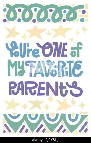 Funny Padhers Mothers Day Card. Layout verticale. Illustrazione Vettoriale