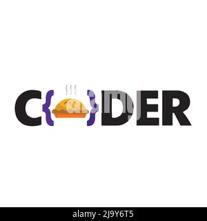 Logo dell'illustrazione del codificatore. Logo del programmatore. Simbolo di idea di codificatore per Specialista di programmazione, sviluppatore di Web, codificatore, programmatore, ecc. Illustrazione Vettoriale