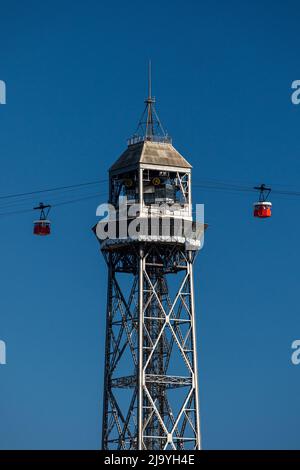 Telèferic de Montuitic - funivia a Barcellona, Spagna Foto Stock