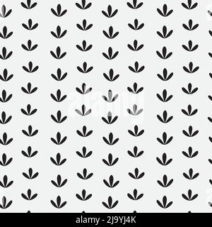 Minimo disegno a mano forma di foglie motivo senza giunture. Illustrazione Vettoriale