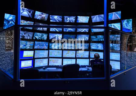 San Pietroburgo, Russia - 13 maggio 2017: Sala di controllo dell'attrazione Grand Russian layout. È il più grande layout in Russia e il secondo più grande Foto Stock