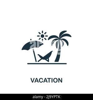 Icona vacanza. Icona Monocolore Simple Travel per modelli, web design e infografiche Illustrazione Vettoriale