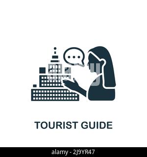 Icona della Guida Turistica. Icona Monocolore Simple Travel per modelli, web design e infografiche Illustrazione Vettoriale