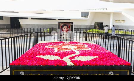 INDIA, TAMILNADU, CHENNAI, marzo 2022, turista al Dr. J. Jayalitha Memorial, Marina Beach Foto Stock