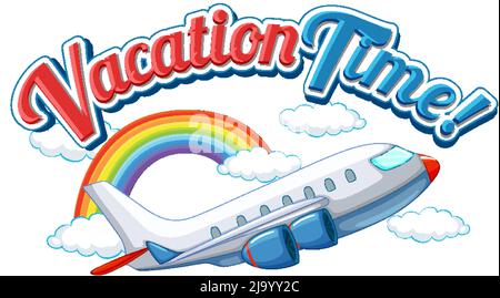 Illustrazione del banner di testo relativo al periodo di vacanza Illustrazione Vettoriale