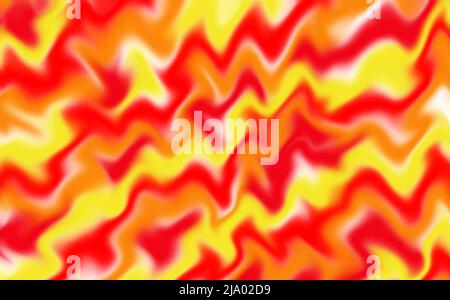 Illustrazione di linee ondulate gialle e arancioni fiammeggianti per sfondo astratto Foto Stock