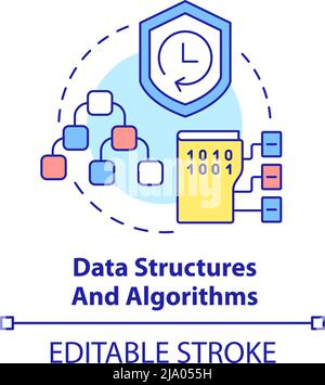 Icona del concetto di algoritmi e strutture di dati Illustrazione Vettoriale