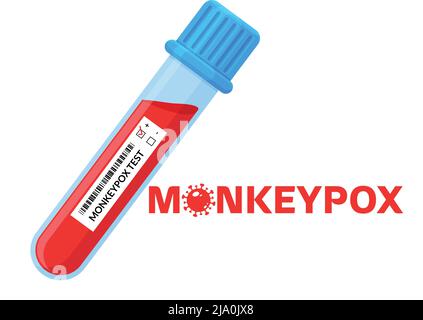 Provetta Monkeypox per analisi del sangue positiva Illustrazione Vettoriale