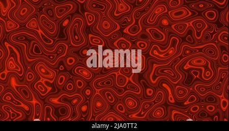 Immagine di più forme di liquido rosso incandescente che ondolano e scorrono senza intoppi Foto Stock