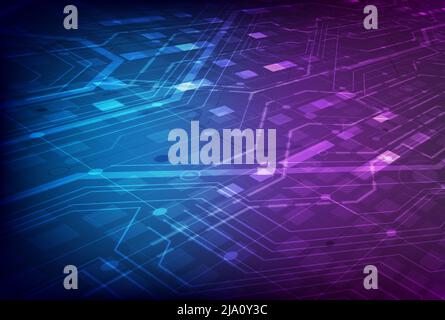 Tecnologia futuristica della realtà virtuale e circuito stampato. Interfaccia Sci-Fi futuristica. Infografica informatica digitale di ingegnere. Scienza dei dati. Placehol Illustrazione Vettoriale