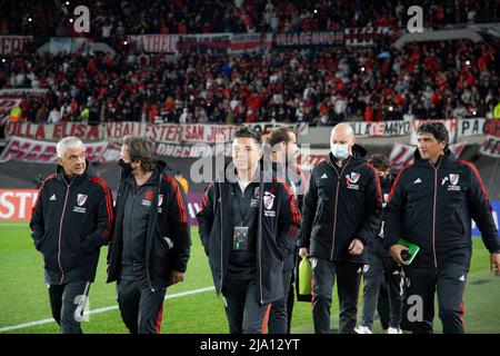 I giocatori di Fotball del River Plate Team Argentina giocano contro Alianza de Lima, per la Libertadores Cup. Foto Stock