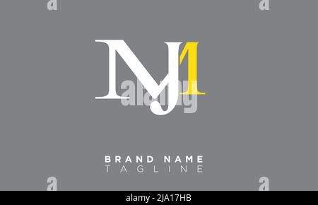 Lettere alfabetiche MJ iniziali logo monogramma Illustrazione Vettoriale