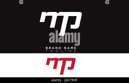 Lettere alfabetiche MP iniziali logo monogramma Illustrazione Vettoriale