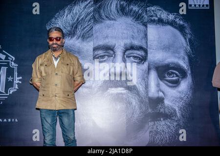 New Delhi, India. 26th maggio 2022. Kamal Haasan, attore indiano visto promuovere il suo prossimo film di azione thriller 'VIKRAM HITLIST' al PVR Priya, Vasant Vihar, Nuova Delhi. (Foto di Pradeep Gaur/SOPA Images/Sipa USA) Credit: Sipa USA/Alamy Live News Foto Stock