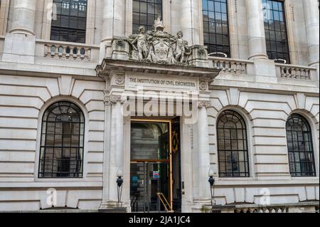 Londra, Regno Unito - 3 maggio 2022: The Institution of Civil Engineers in London Foto Stock