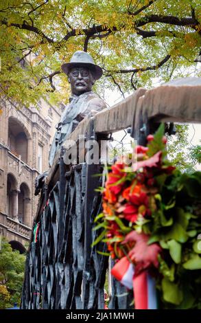 statua commemorativa di Imre Nagy, memoriale, Budapest Ungheria Foto Stock