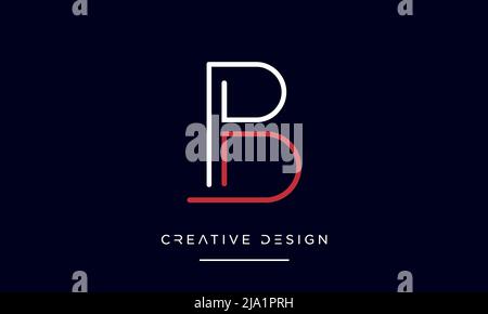 PB, BP, P o B Alphabet Letters Abstract Logo Illustrazione Vettoriale
