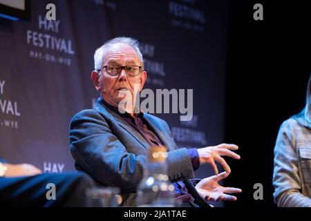 Hay-on-Wye, Galles, Regno Unito. 26th maggio 2022. Hay on Earth Forum: Riconnessi Terra, persone e Future contadini comprende Minette Batters, Peter Hetherington e Nick Palmer discutere di cibo e il settore agricolo al Festival Hay 2022, Galles. Credit: Sam Hardwick/Alamy. Foto Stock