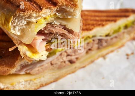 Un classico sandwich cubano servito in Pennsylvania, USA Foto Stock