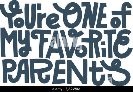 Divertente Fattrithers Day o Mothers Day scritta Illustrazione Vettoriale