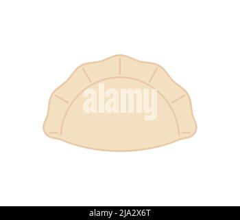 Jiaozi gnocchi cinesi isolati. Cibo tradizionale in Cina Illustrazione Vettoriale