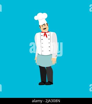 Chef triste. Cuoco doloroso. kitchener Vector illustrazione Illustrazione Vettoriale