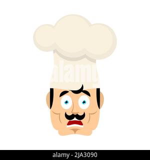 Lo chef ha paura di OMG emoji. Cuoco Oh mio Dio emozioni avatar. kitchener illustrazione vettoriale Illustrazione Vettoriale