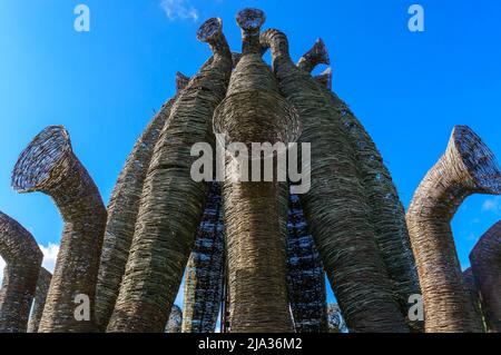 Nikola-Lenivec, Russia - 16 settembre 2017: Scultura in legno Bobur nel Parco d'Arte Parco Nazionale Nikola Lenivets, Regione Kaluga, Russia. Foto Stock