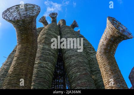 Nikola-Lenivec, Russia - 16 settembre 2017: Scultura in legno Bobur nel Parco d'Arte Parco Nazionale Nikola Lenivets, Regione Kaluga, Russia. Foto Stock