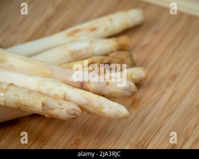 Asparagus on a cutting board. Stock Photo