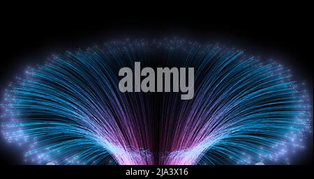 Raggi luminosi astratti magici. 3D rendering Foto Stock