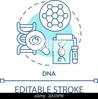 Icona del concetto di DNA turchese Illustrazione Vettoriale