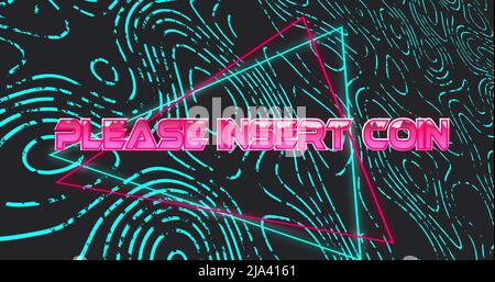 Immagine della moneta da inserire su sfondo nero con onde verdi Foto Stock