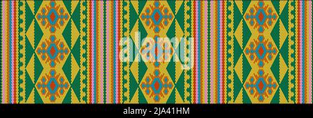 Un ornamento tradizionale di popoli e paesi dell'America Latina in cui i colori ricchi attirano attenzione e ricchezza. Tappeti tessuti da donna con orname Illustrazione Vettoriale