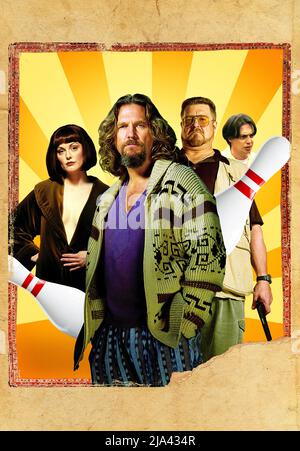 JULIANNE MOORE, JEFF BRIDGES, JOHN GOODMAN E STEVE BUSCEMI NEL GRANDE LEBOWSKI (1998), DIRETTO DA JOEL COEN. Credit: POLYGRAM/WORKING TITLE FILMS / Album Foto Stock