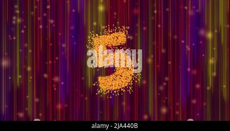 Immagine del conteggio sullo sfondo con linee in movimento colorate Foto Stock
