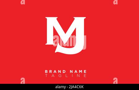 Lettere alfabetiche MJ iniziali logo monogramma Illustrazione Vettoriale