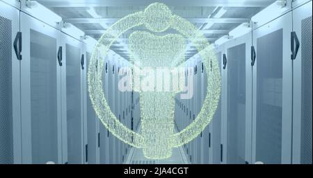 Immagine dell'icona persone sulla sala server Foto Stock