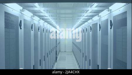 Immagine dell'icona persone sulla sala server Foto Stock