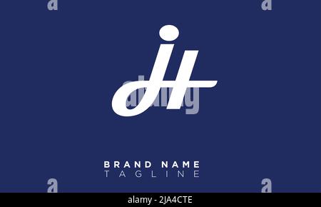 JH lettere alfabetiche iniziali logo monogramma Illustrazione Vettoriale