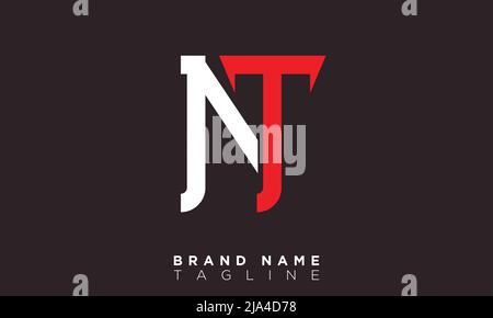 Lettere alfabetiche NT iniziali logo monogramma Illustrazione Vettoriale