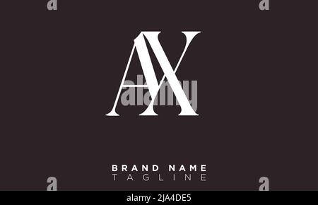 AX lettere alfabetiche iniziali logo monogramma Illustrazione Vettoriale