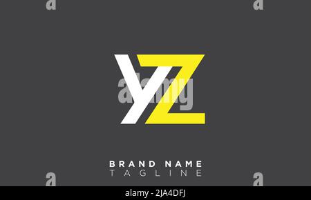 YZ lettere alfabetiche iniziali logo monogramma ZY, Y e Z Illustrazione Vettoriale