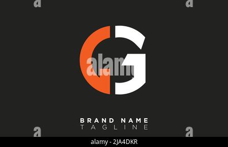 Lettere alfabetiche iniziali logo monogramma CG, GC, C e G. Illustrazione Vettoriale