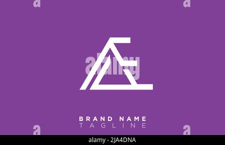 Lettere alfabetiche iniziali logo monogramma AE, EA, A ed E. Illustrazione Vettoriale