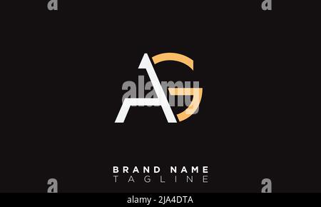 Lettere alfabetiche iniziali logo monogramma AG, GA, A e G. Illustrazione Vettoriale