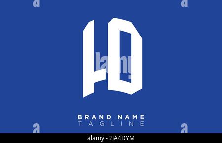 Lettere alfabetiche iniziali logo Monogramma HD, DH, H e D. Illustrazione Vettoriale