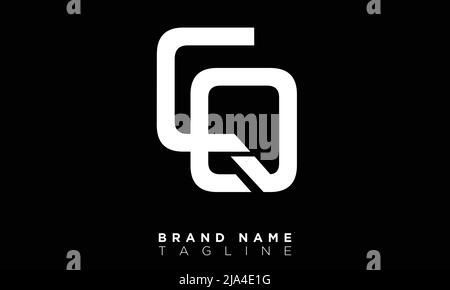 Lettere alfabetiche iniziali logo monogramma CQ, QC, C e Q Illustrazione Vettoriale