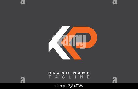 Lettere alfabetiche iniziali logo monogramma KP, PK, K e P. Illustrazione Vettoriale